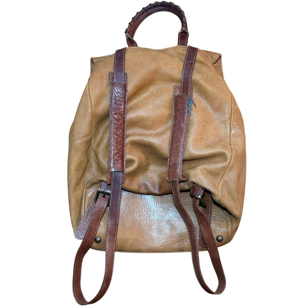 Sundance Made in Italy Brown Leather Backpack Purse Rucksack AS IS Flaws - Picture 9 of 9